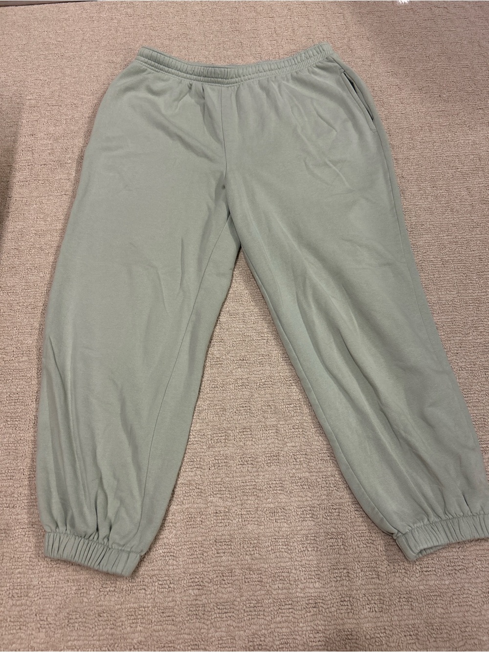 H&M Kids Sage Green Elastic-Cuff Joggers